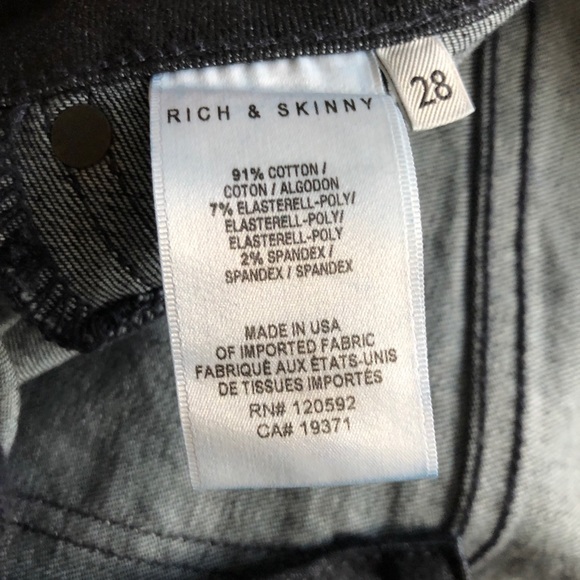 NWOT Rich & Skinny skinny jeans. Size 28 - Picture 3 of 8